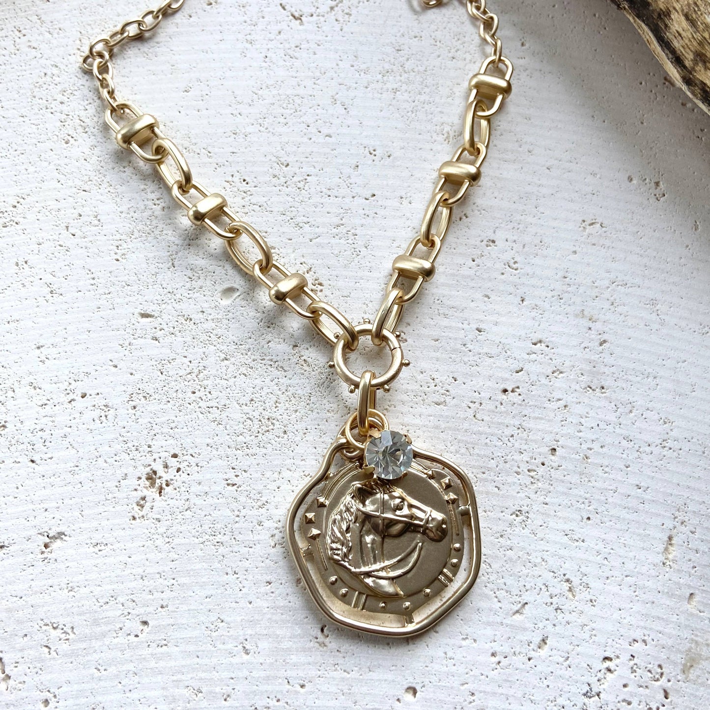 Equestrian Necklace w/Swarovski Crystal