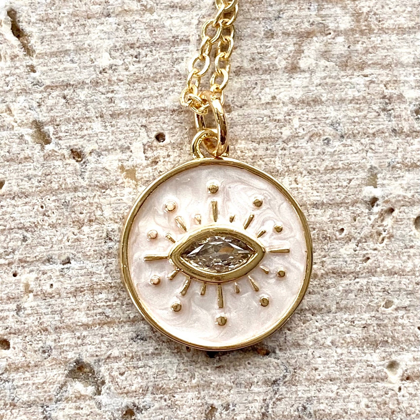 Enamel Eye Charm Necklace