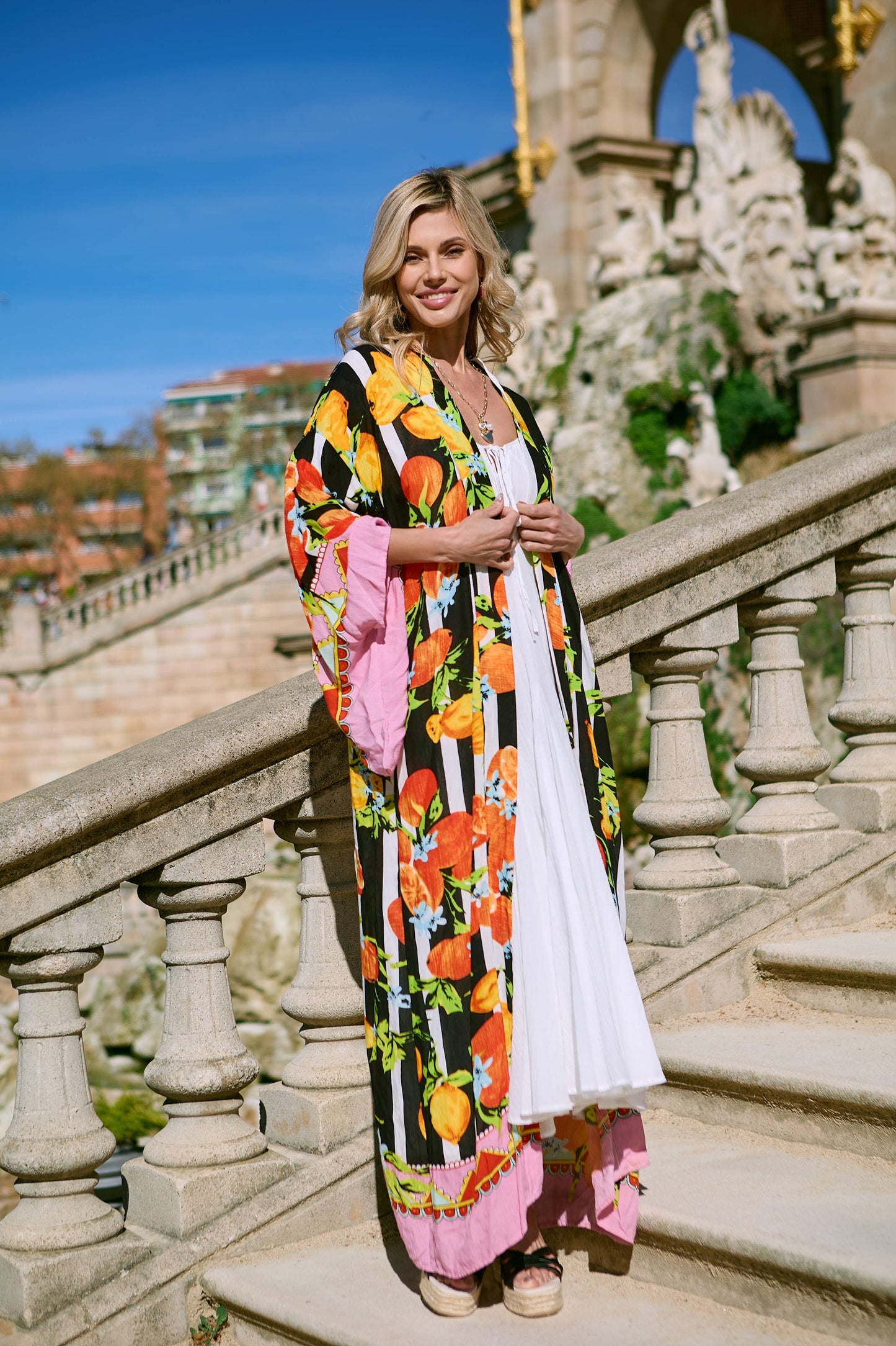 Citrus Print Kimono