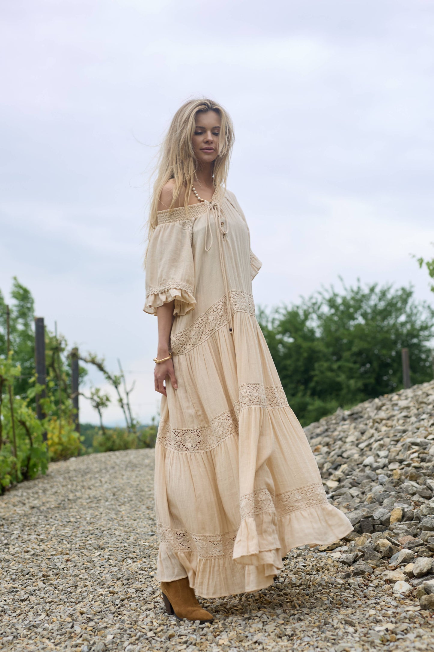 Long Cotton Boho Dress