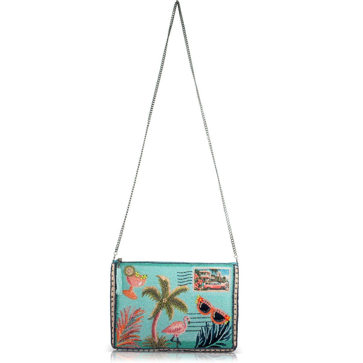 MF Tropical Postcard Beaded Handbag