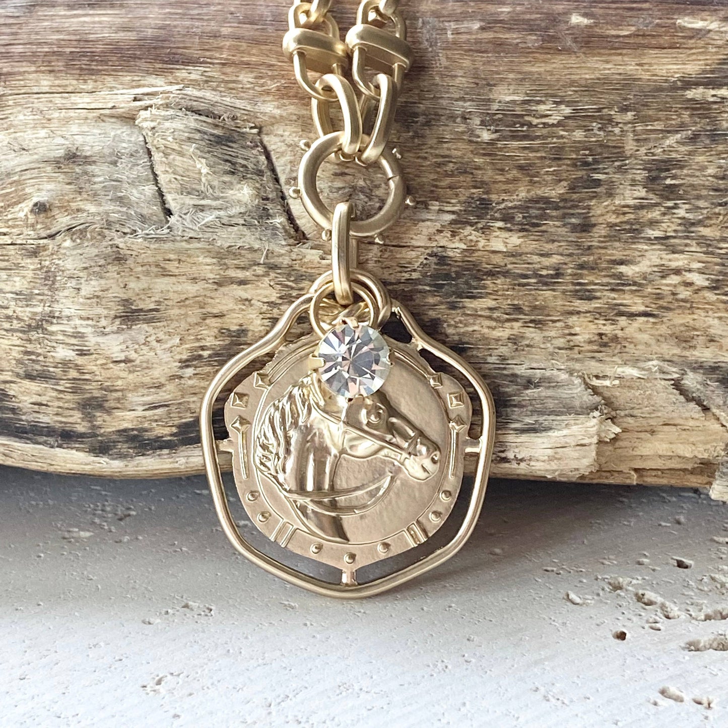 Equestrian Necklace w/Swarovski Crystal