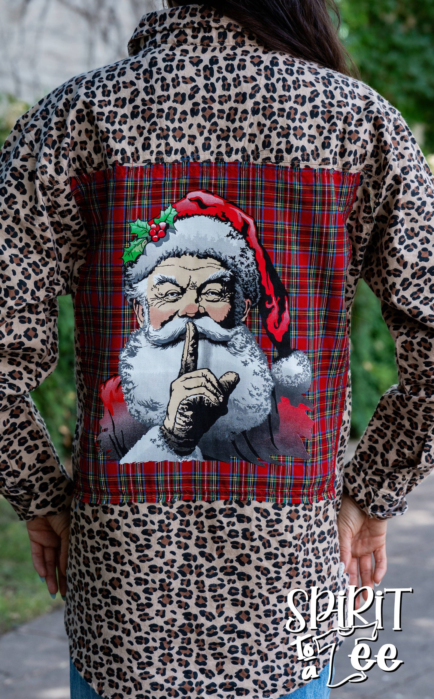 Handsome Santa on Cheetah Flannel