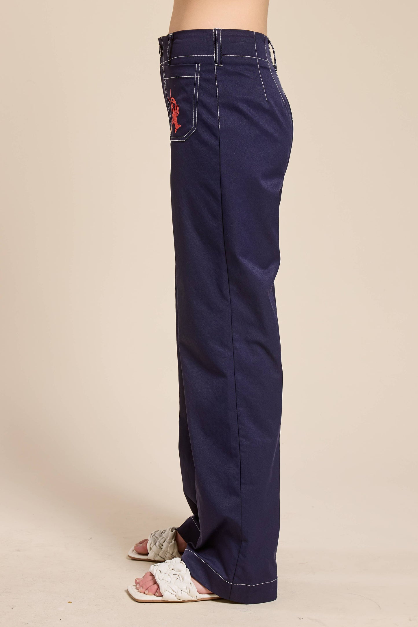 Lobster Embroidery Trousers