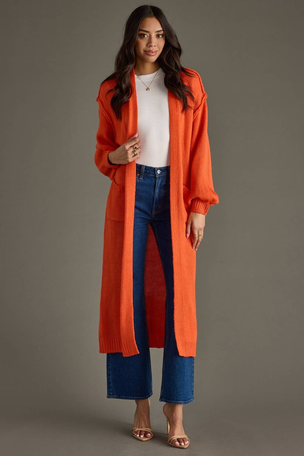 Duster Cardigan - Orange
