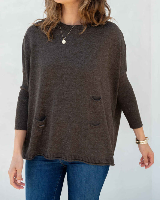 Catalina Crewneck Sweater - Hot Chocolate