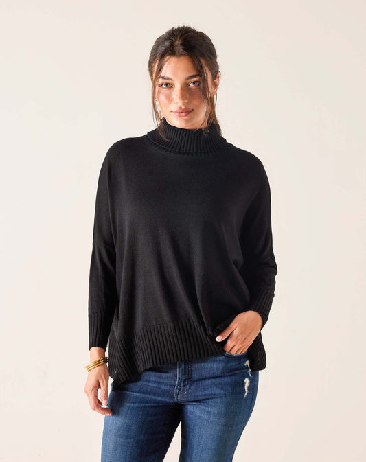 Catalina Turtleneck Sweater - True Black