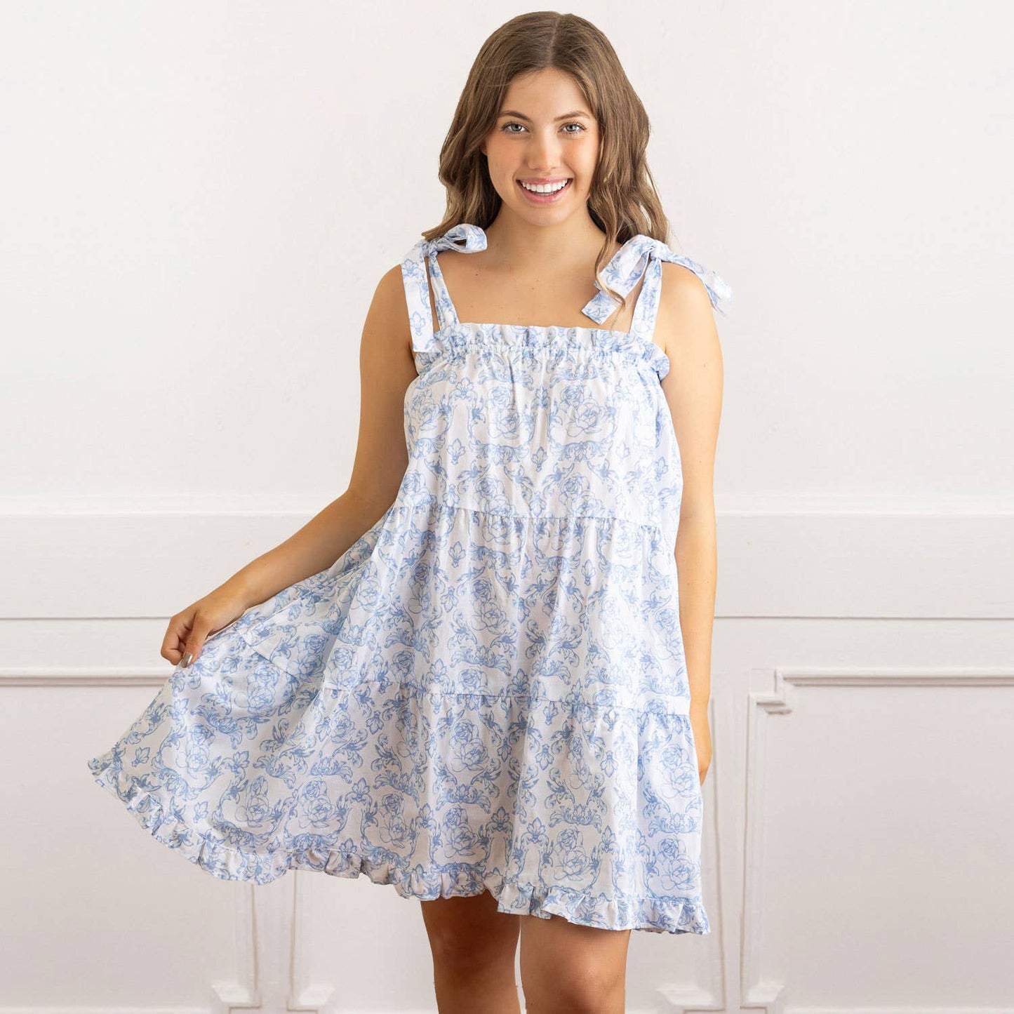 French Rose Tie Top Dress