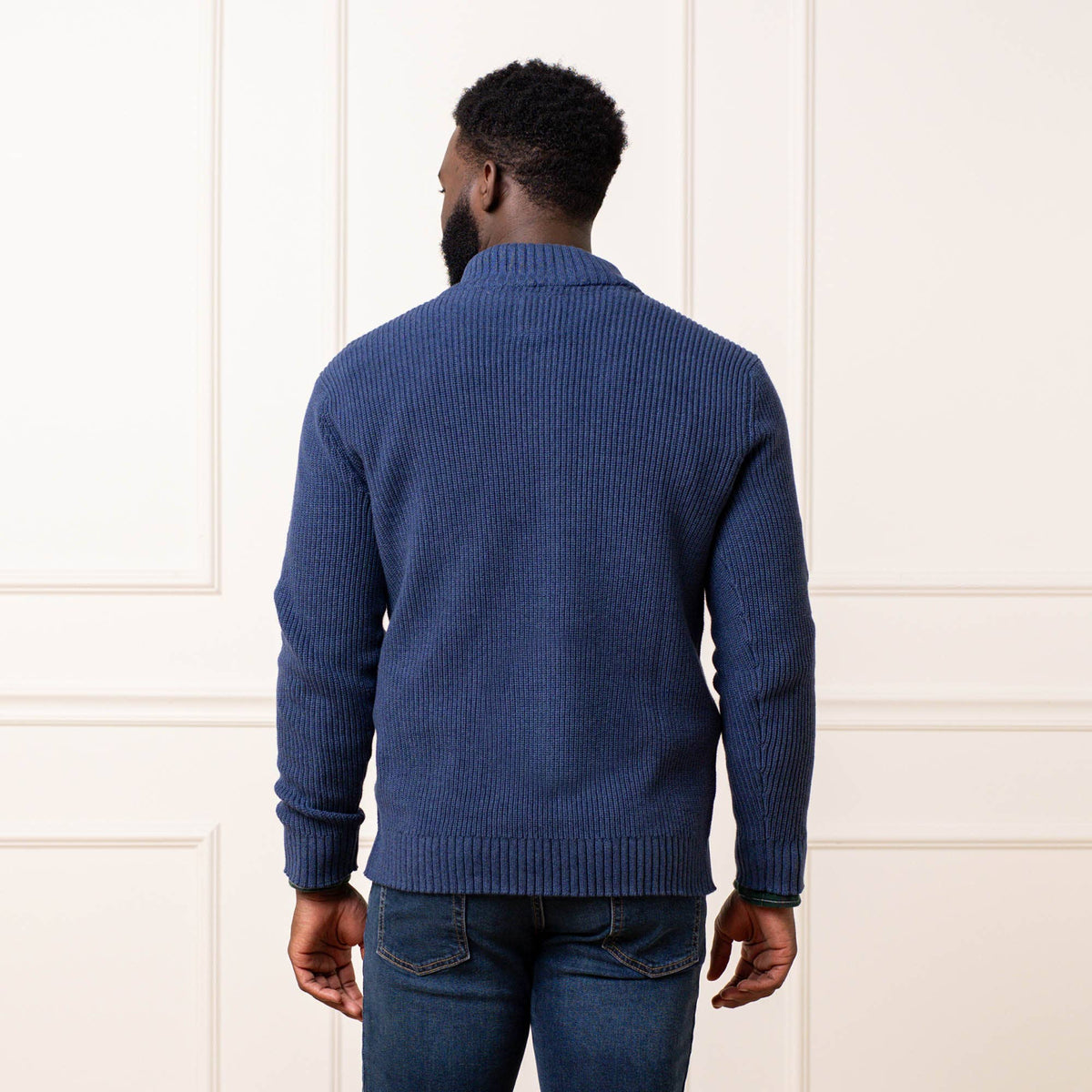 MEN'S Organic Cotton Half Zip Pullover - Navy