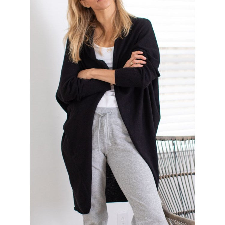 Chelsea Cotton/Cashmere Kimono - Black