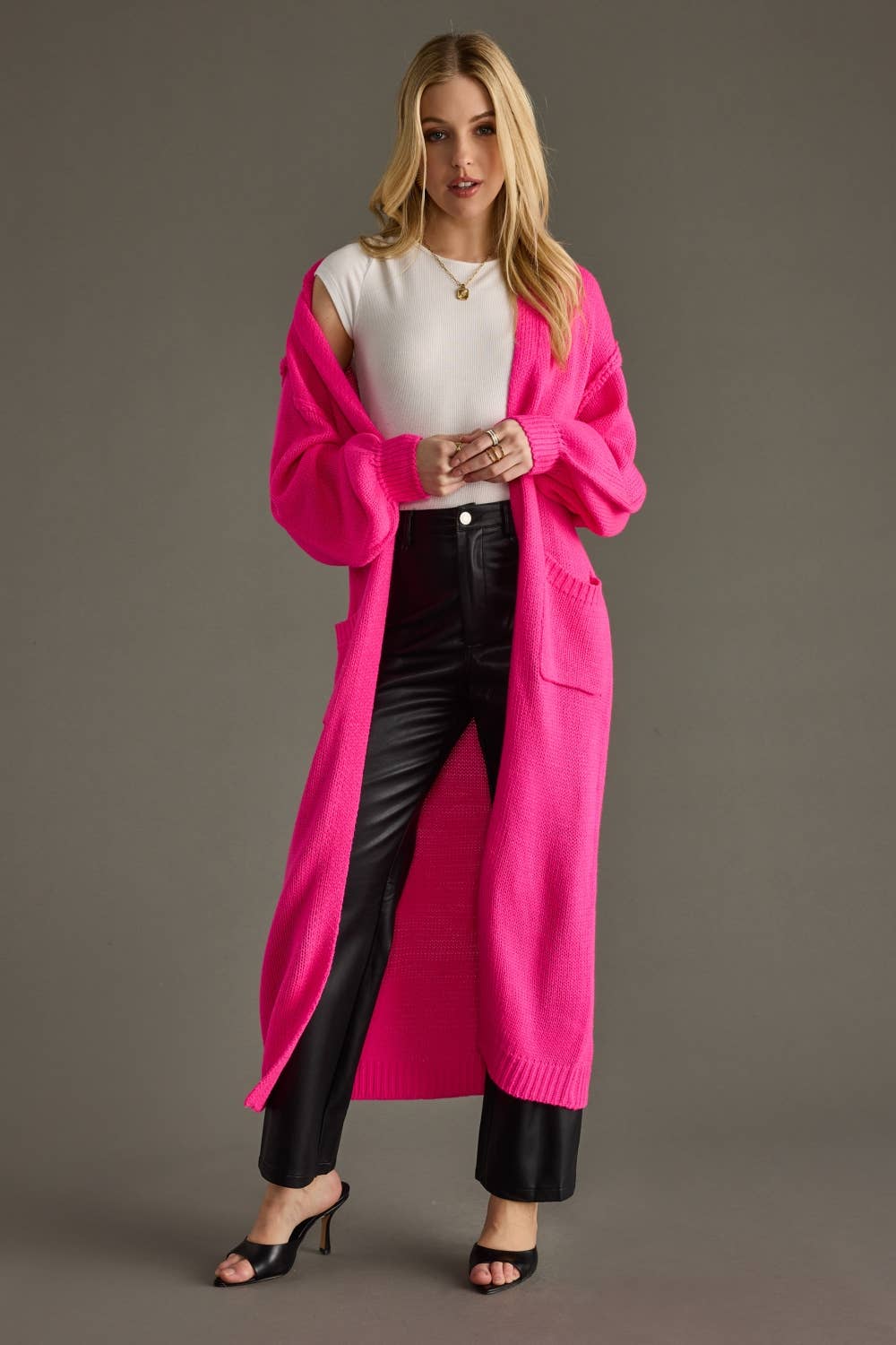 Duster Cardigan - Hot Pink