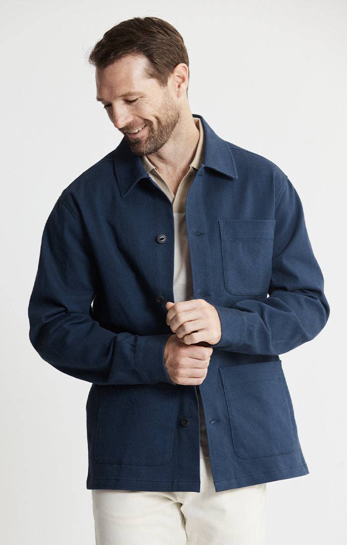 MEN'S Brushed Bull Denim Coat - Navy