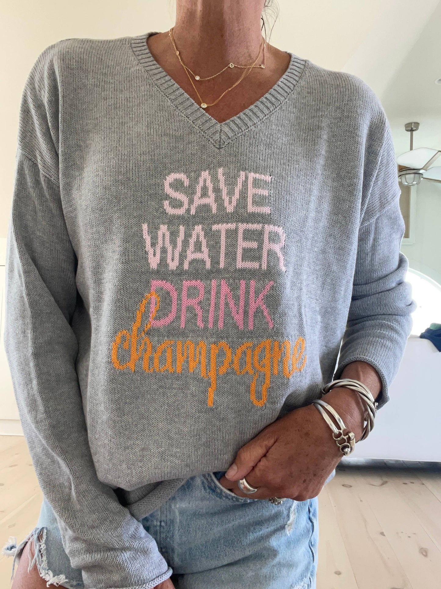 Save Water Drink Champagne Sweater