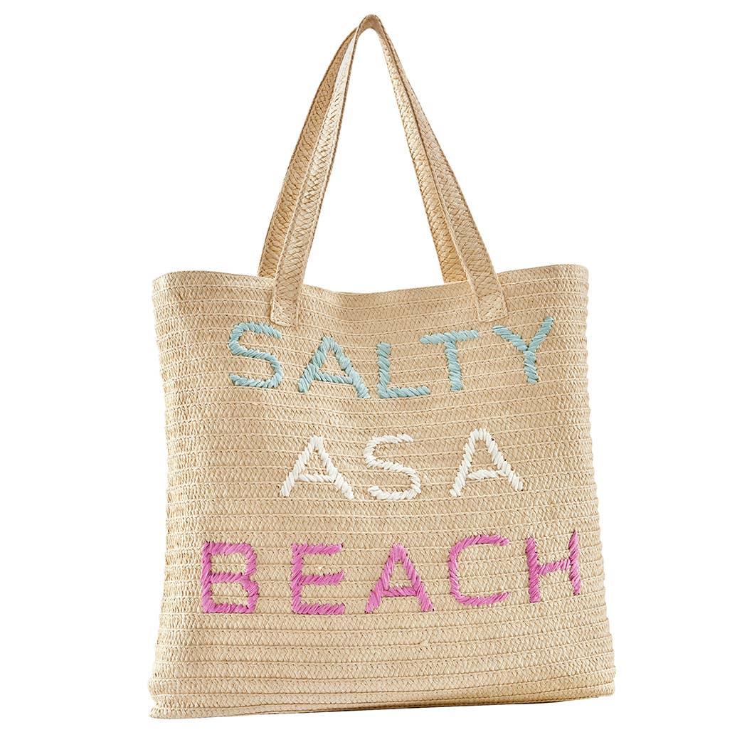 Salty As A Beach Straw Tote