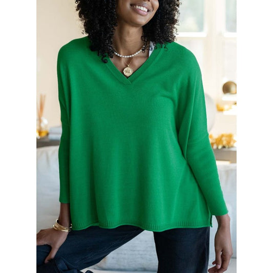 Catalina V Neck Sweater - Clover