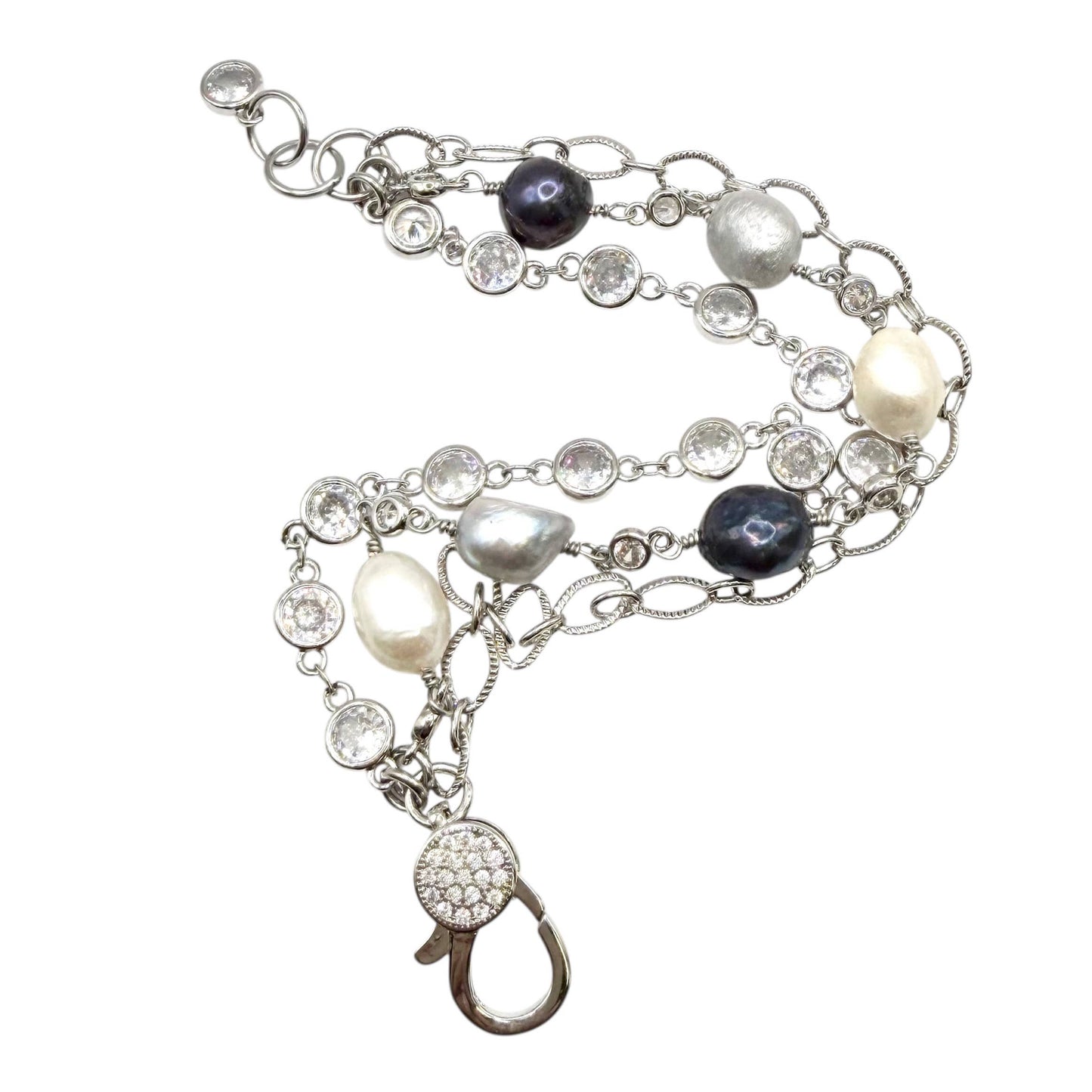 Freshwater Pearl & Crystal Bracelet 