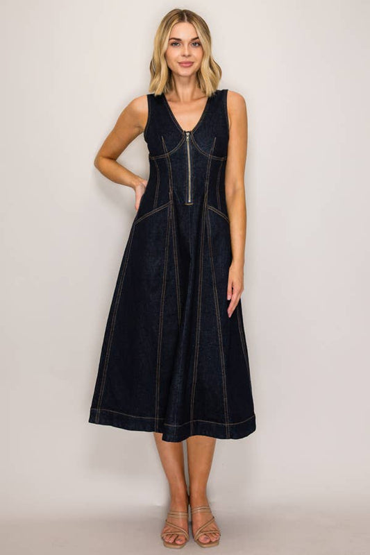 Dark Denim Midi Dress