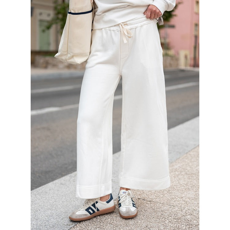 Frenchie Wide Leg Pant - White