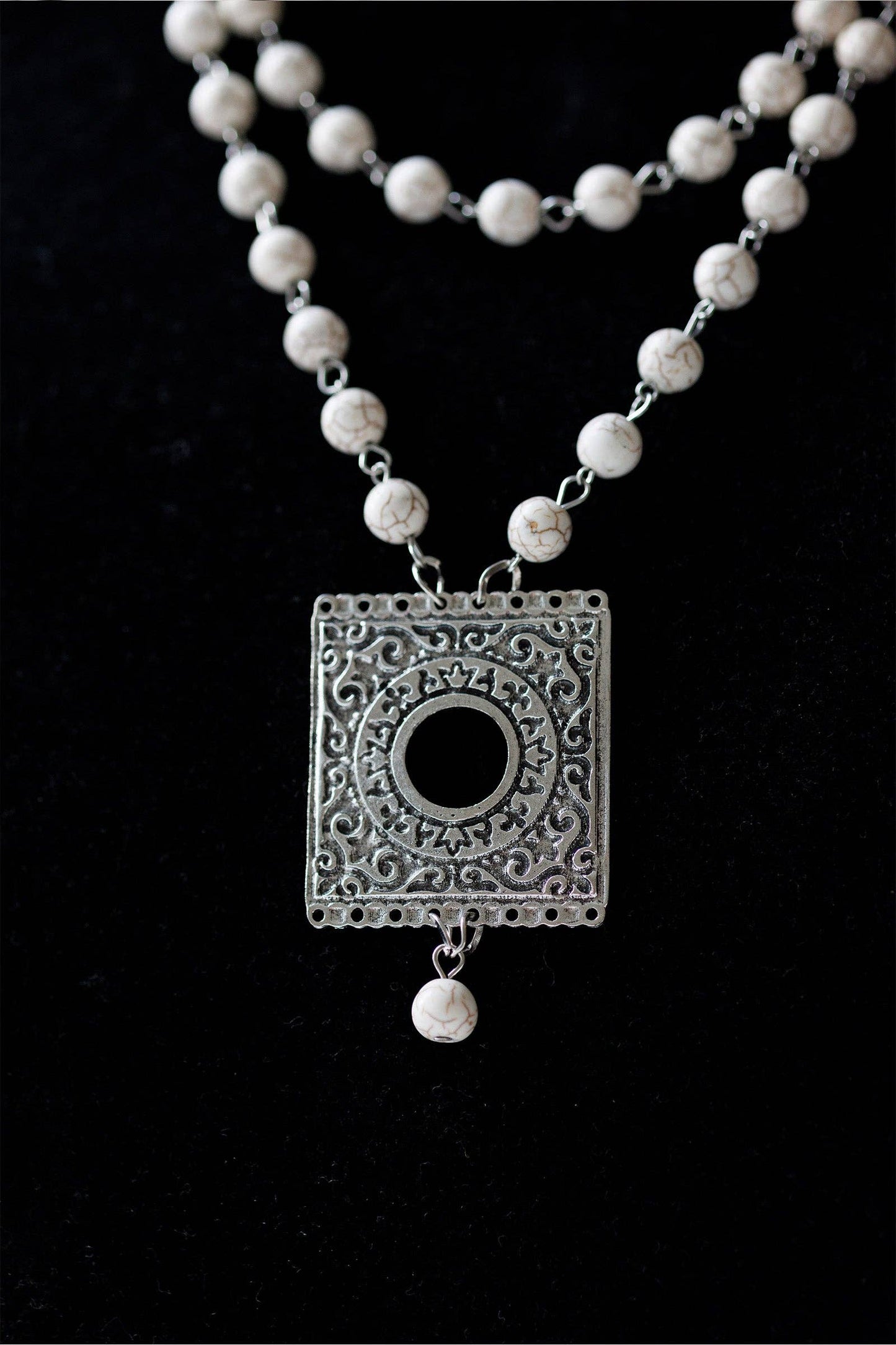Boho Square Pendant Necklace