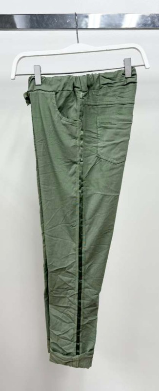 Ribbon Stripe Crinkle Jogger - Army