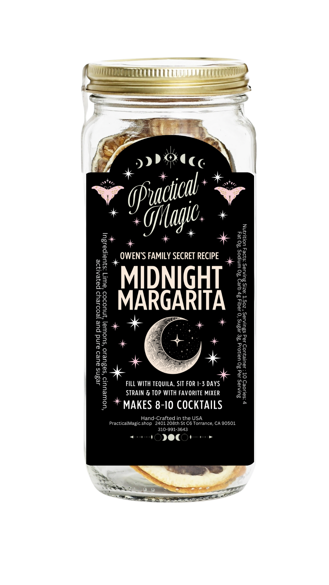Midnight Margarita Craft Cocktail Infusion Jar
