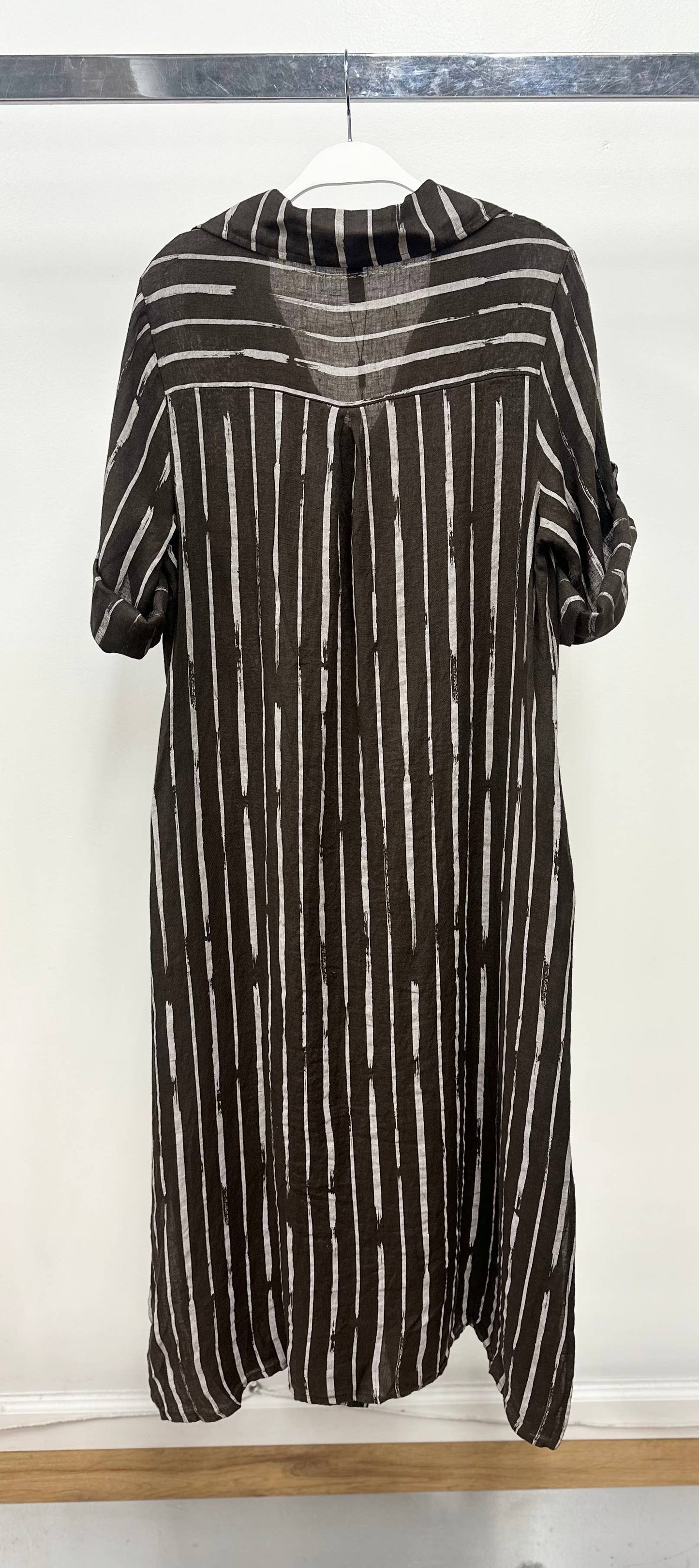 Brush Stripe Linen Maxi Dress