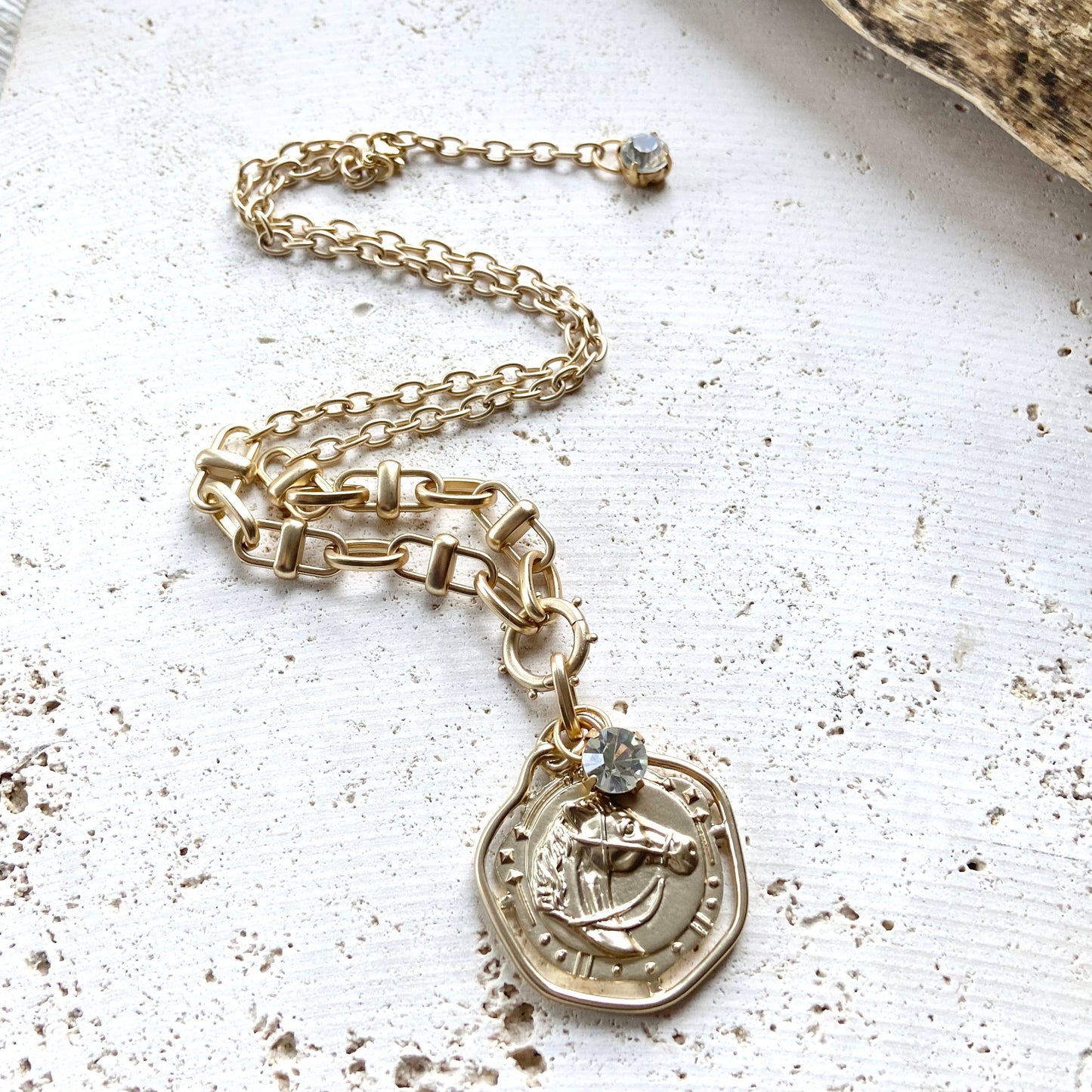 Equestrian Necklace w/Swarovski Crystal