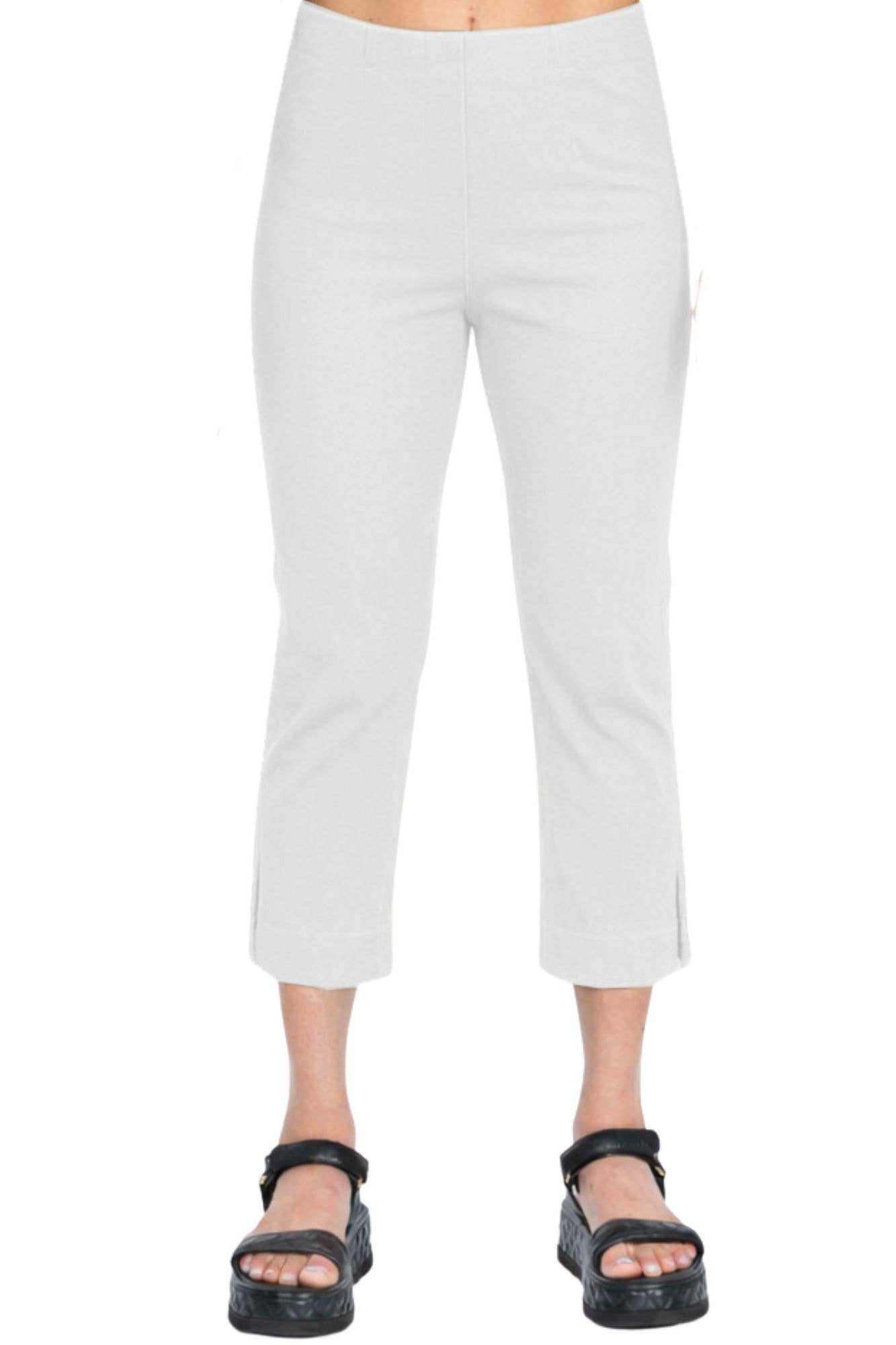 Pull On Twill Capri - White