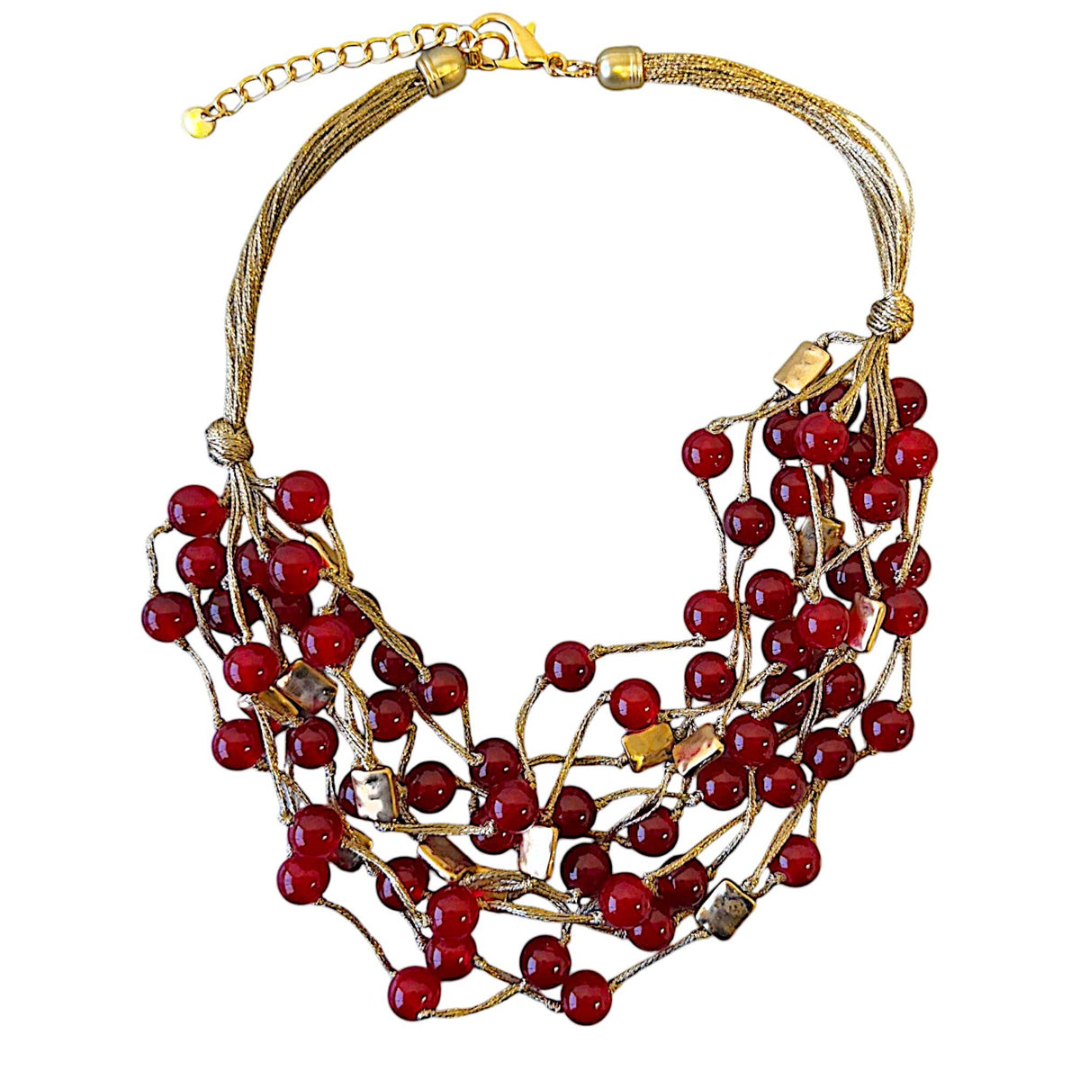 Beaded Necklace - Red