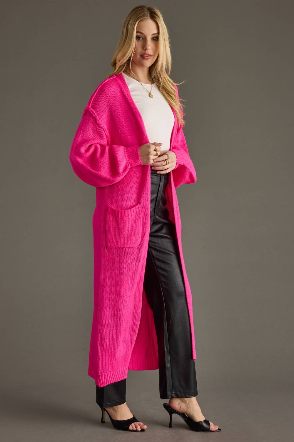 Duster Cardigan - Hot Pink