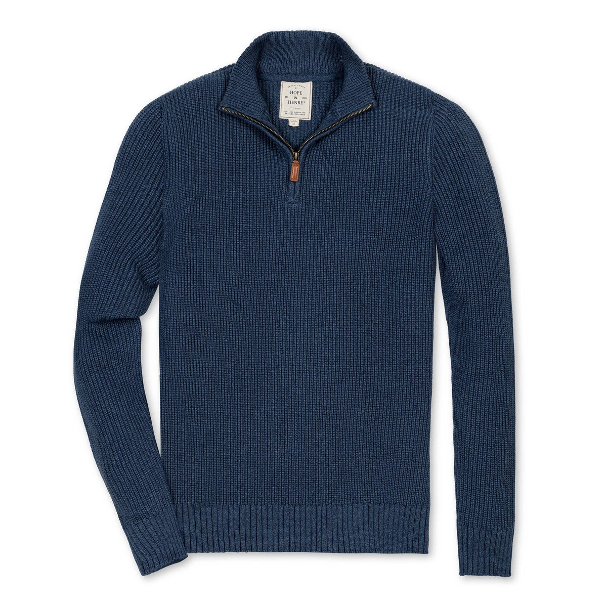 MEN'S Organic Cotton Half Zip Pullover - Navy