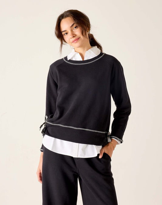 Frenchie Tie Side Crewneck - Black