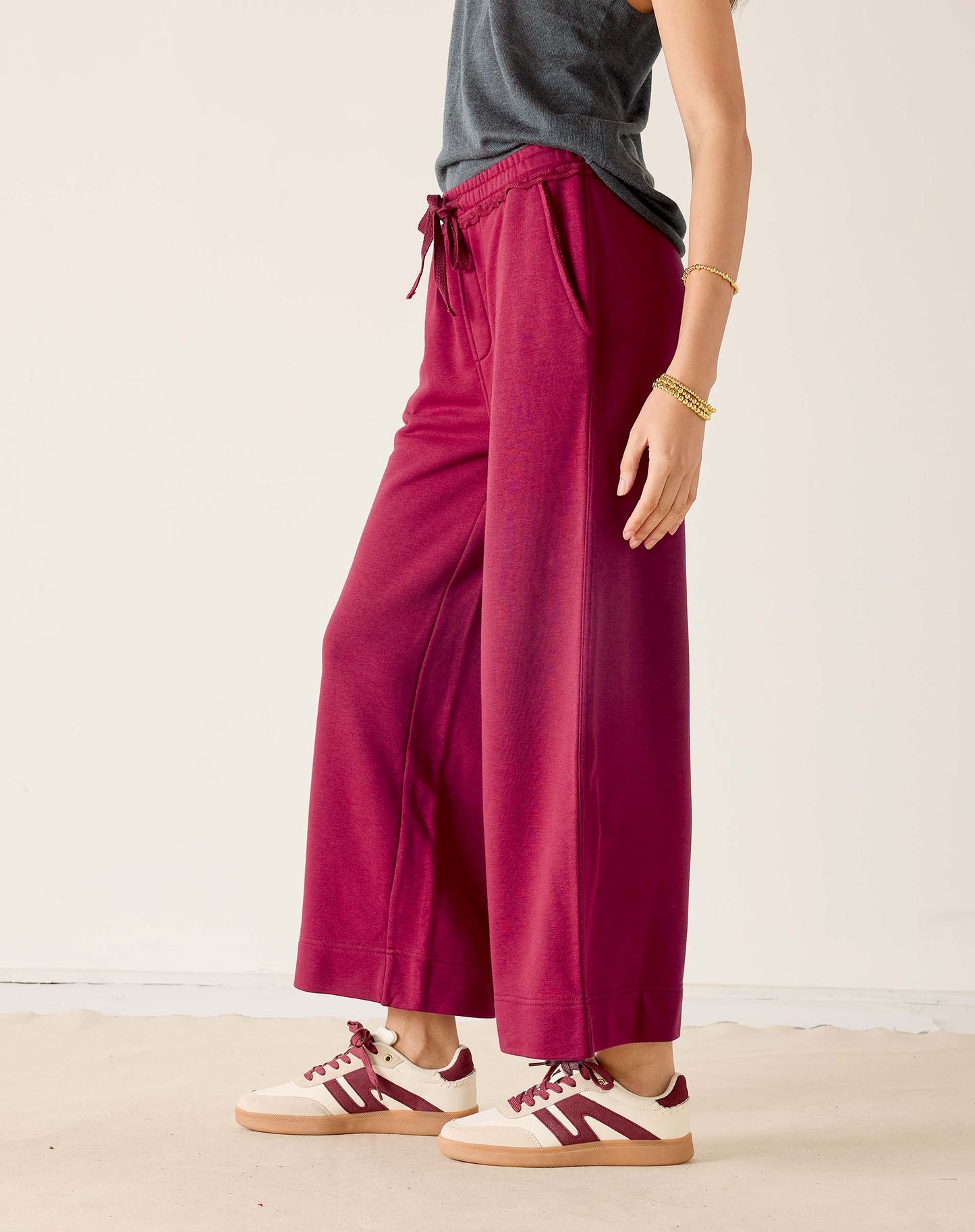 Frenchie Wide Leg Pant - Winterberry