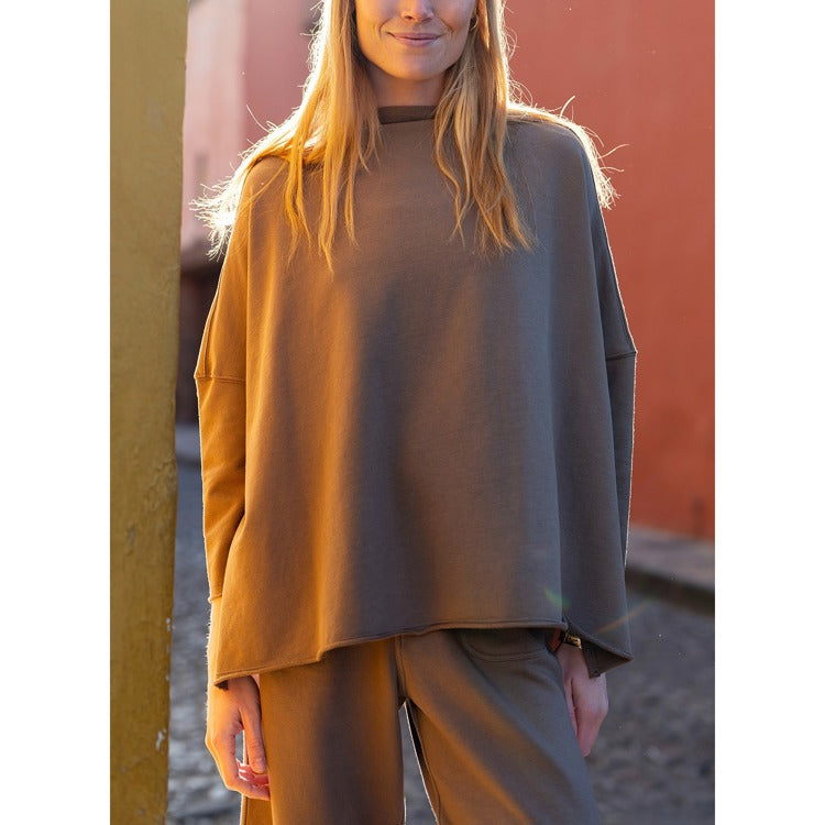 Frenchie Mock Neck Sweatshirt - Mocha