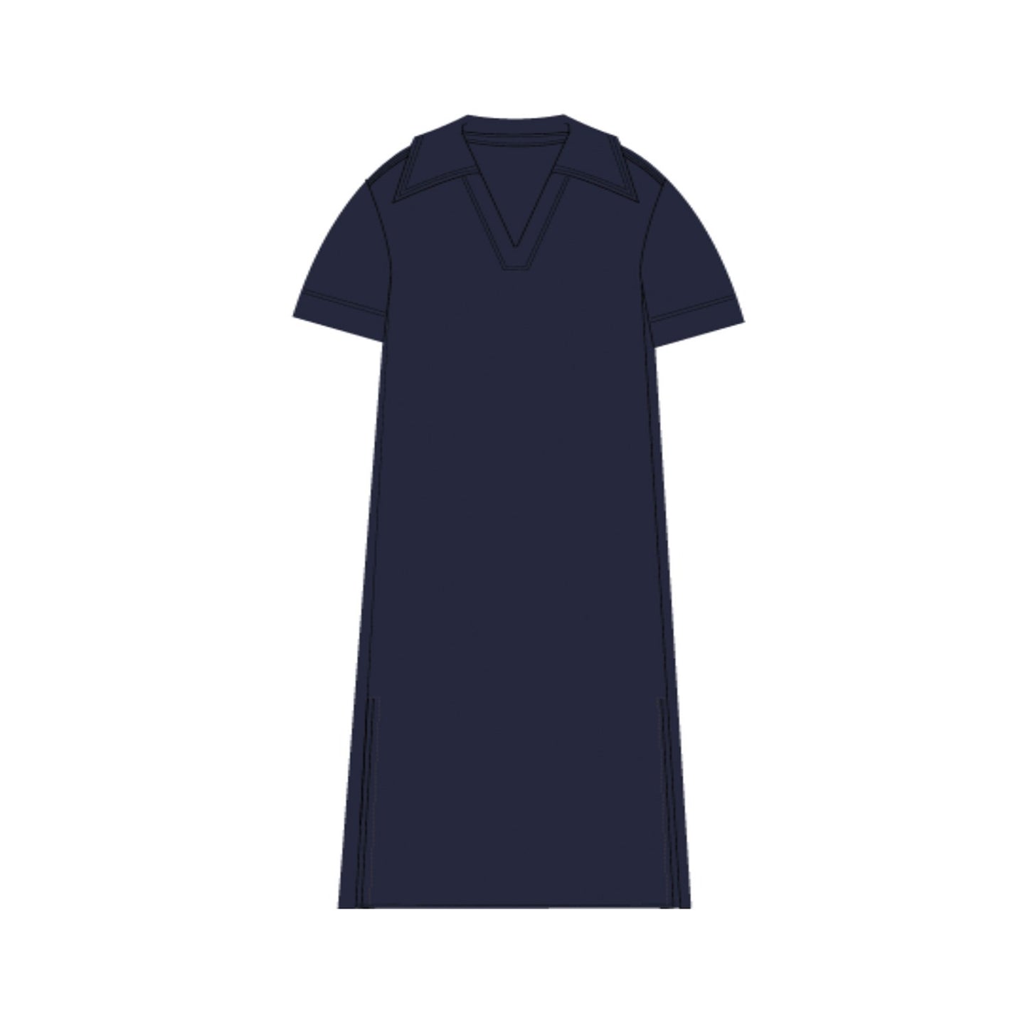 Frenchie Polo Dress - Cadet Blue