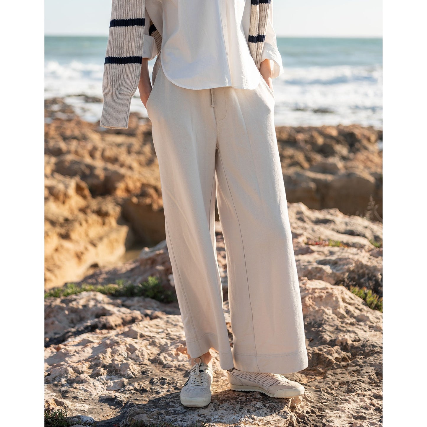Frenchie Wide Leg Pant - Bone