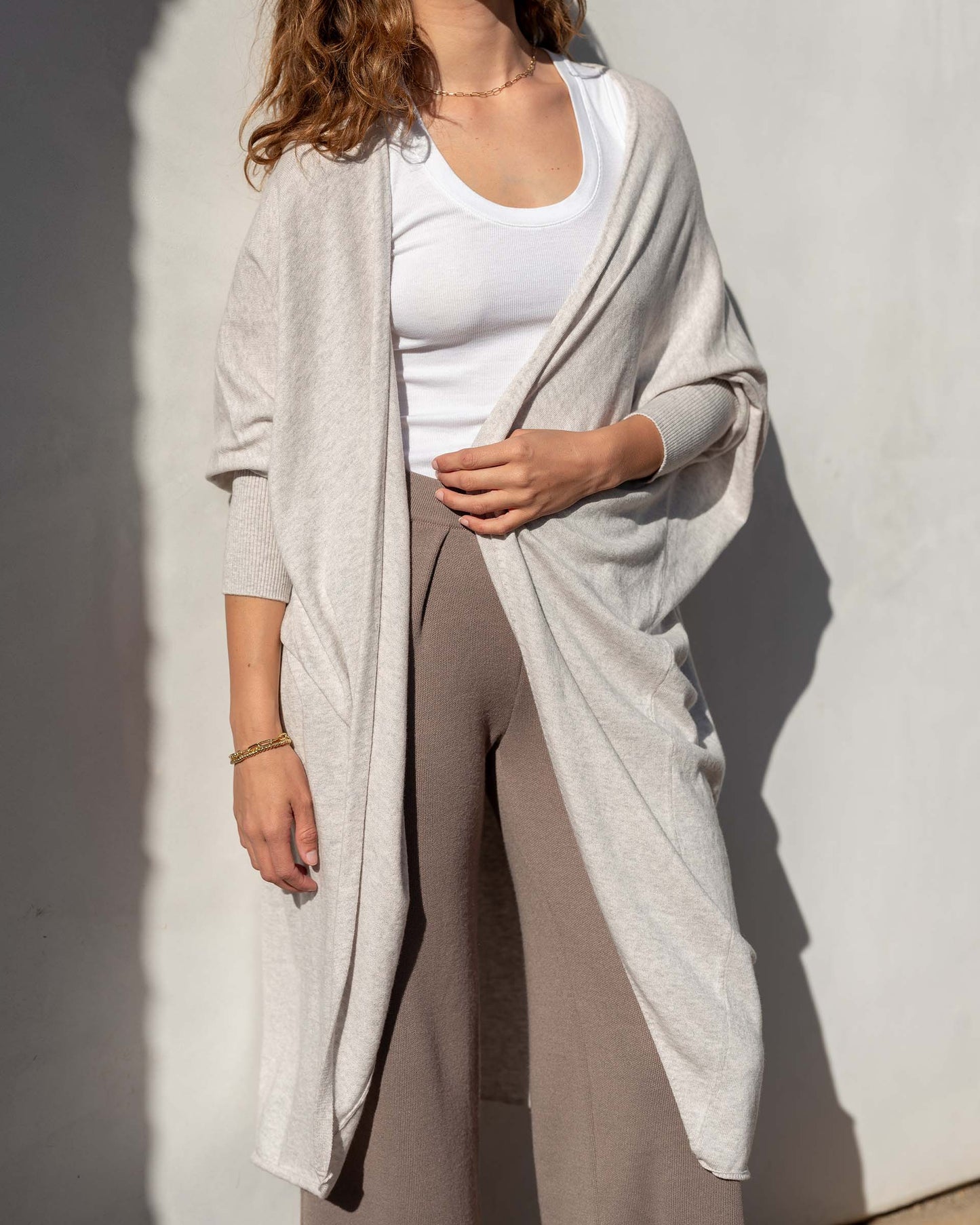 Chelsea Cotton/Cashmere Kimono - Cloud